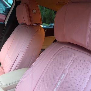 Universal Pink Car Seat Covers Fits All Models - Vegan Leather - Plush